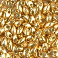 Miyuki long Magatama beads 4x7mm - Duracoat galvanized gold LMA-4202